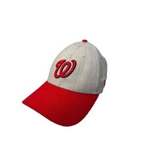 Washington Nationals Cap Wool Hat MLB Baseball Wool Cap Gray Red Velcro New